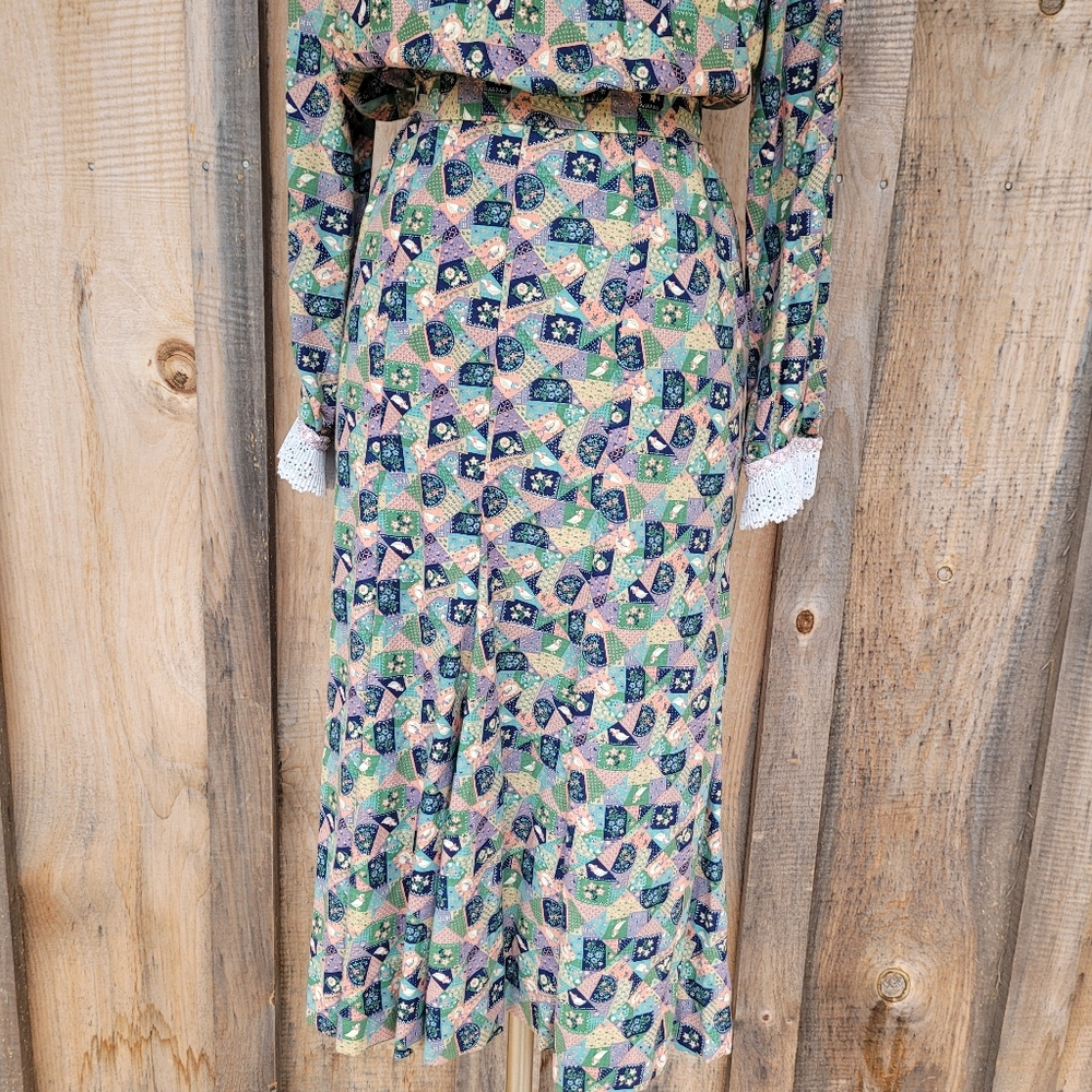 Vintage Handmade Patchwork Cottagecore Prairie Dr… - image 5